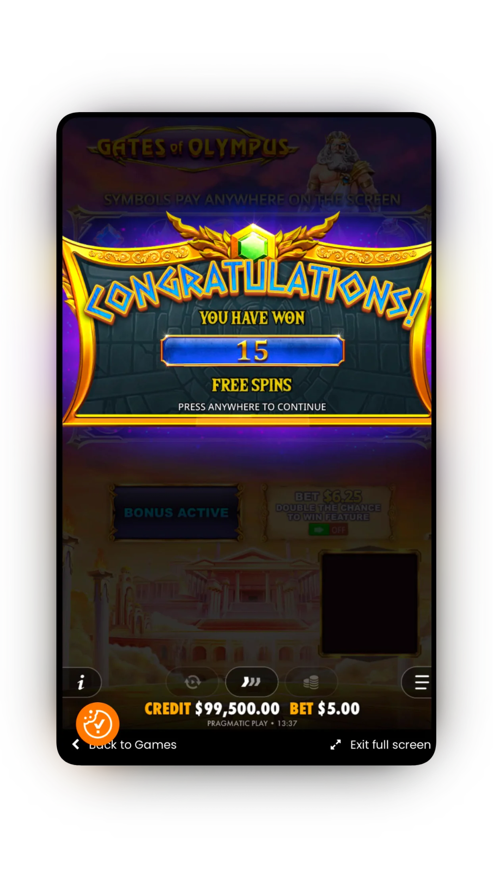Gate of Olympus Free Spins
