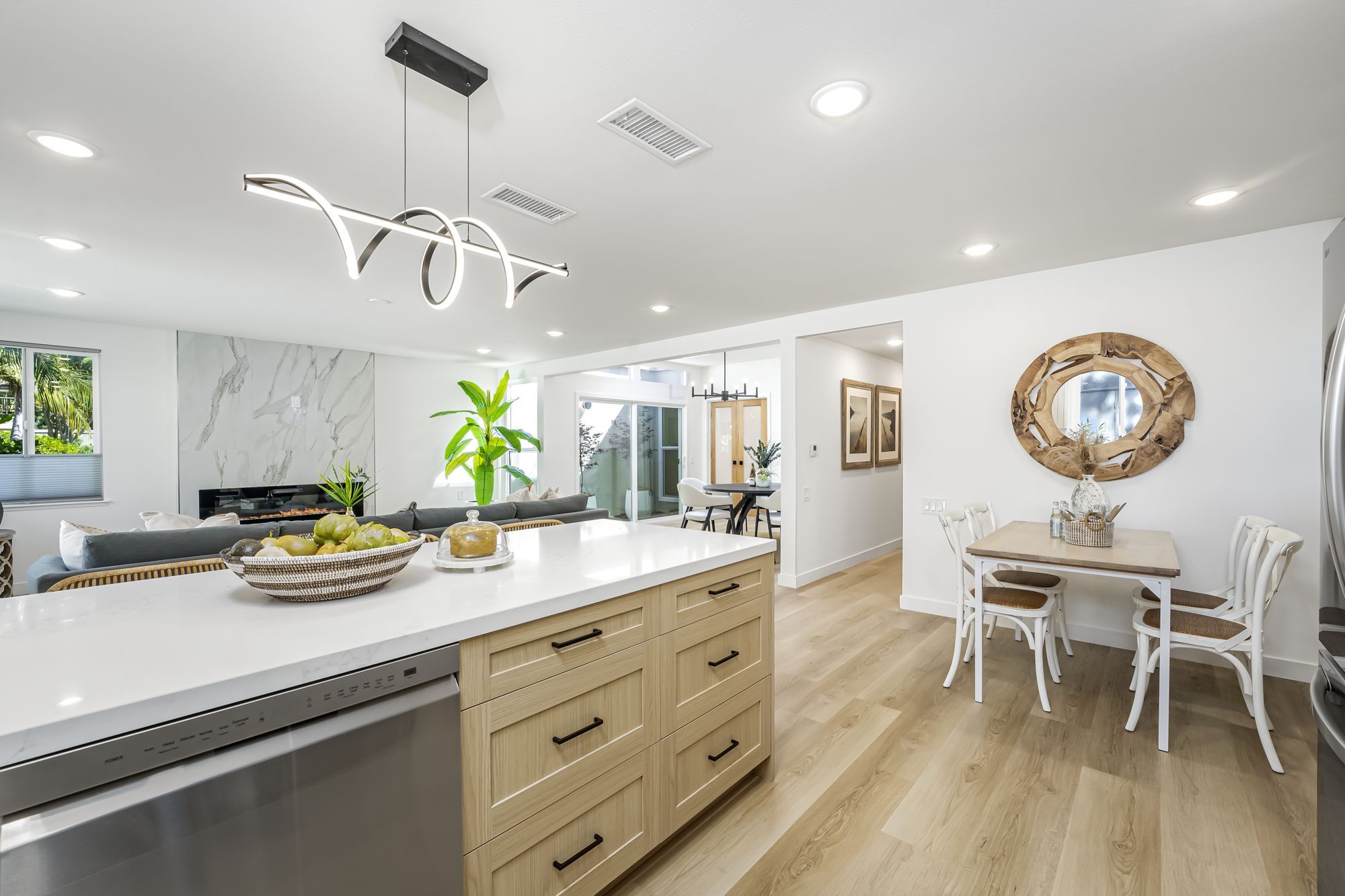 Condo living area with modern furniture and an inviting palette