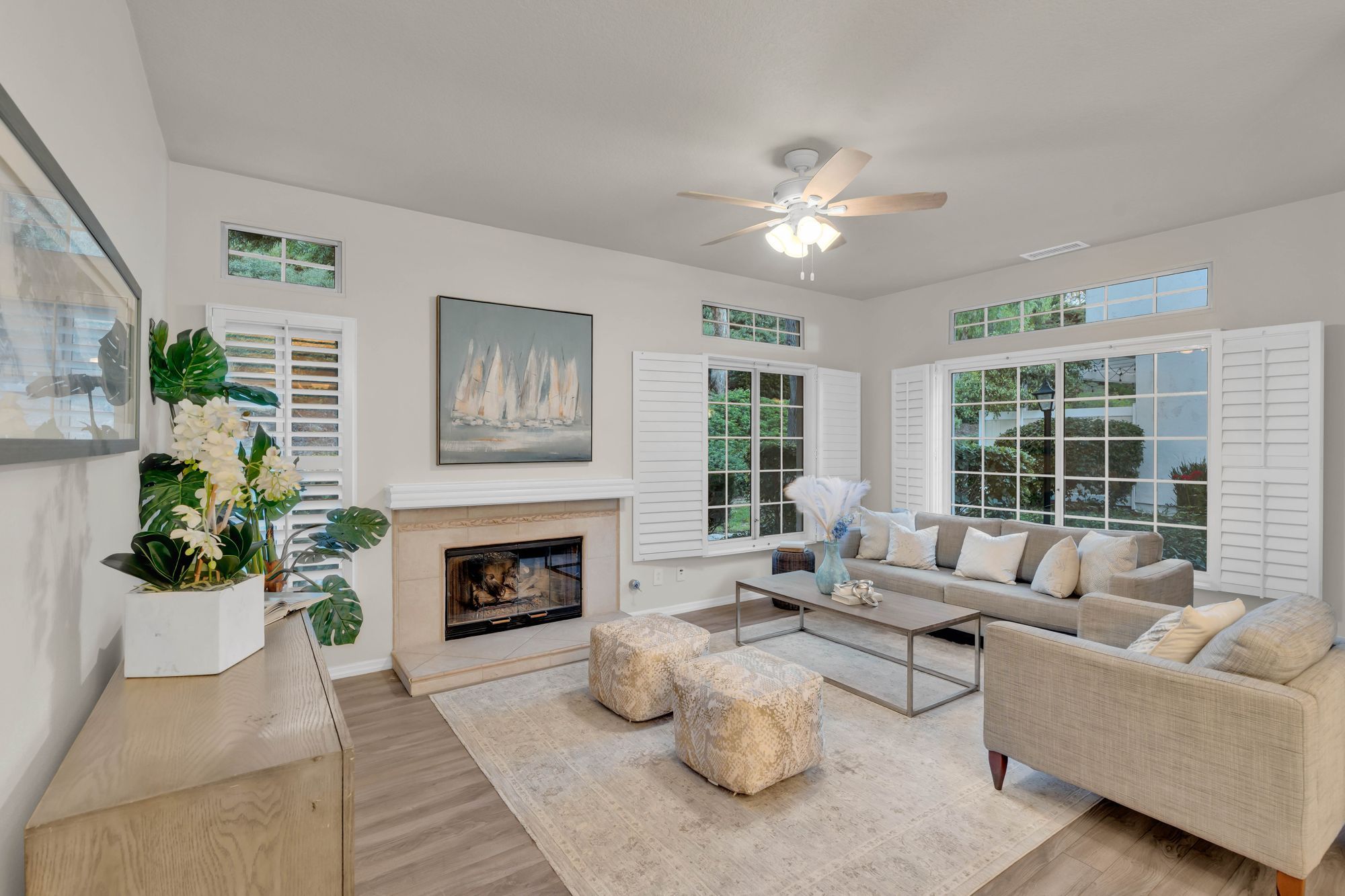 Condo living room with modern furniture