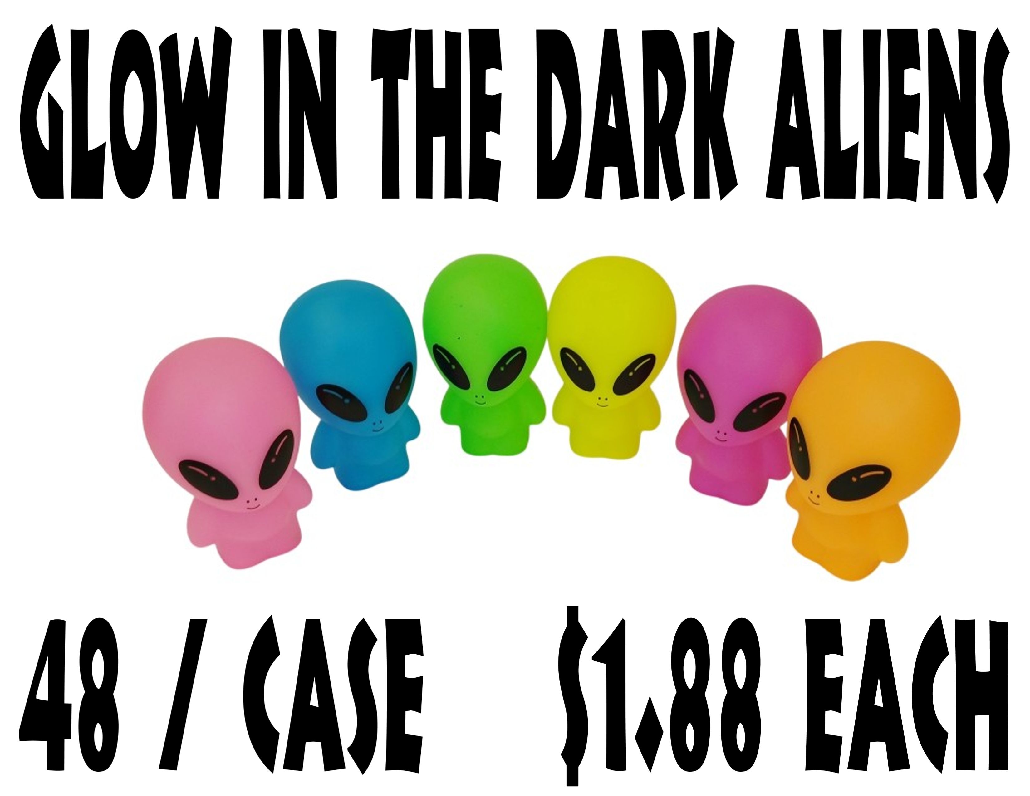 6 INCH GLOW IN THE DARK ALIENS