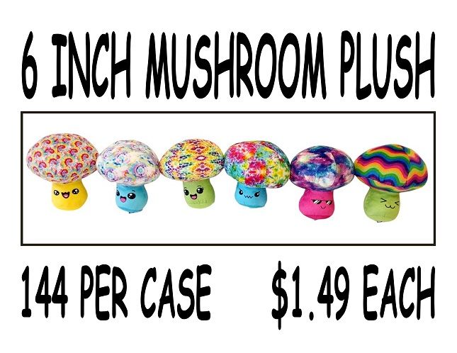 11 - 6" TIE DYE MUSHROOM PLUSH