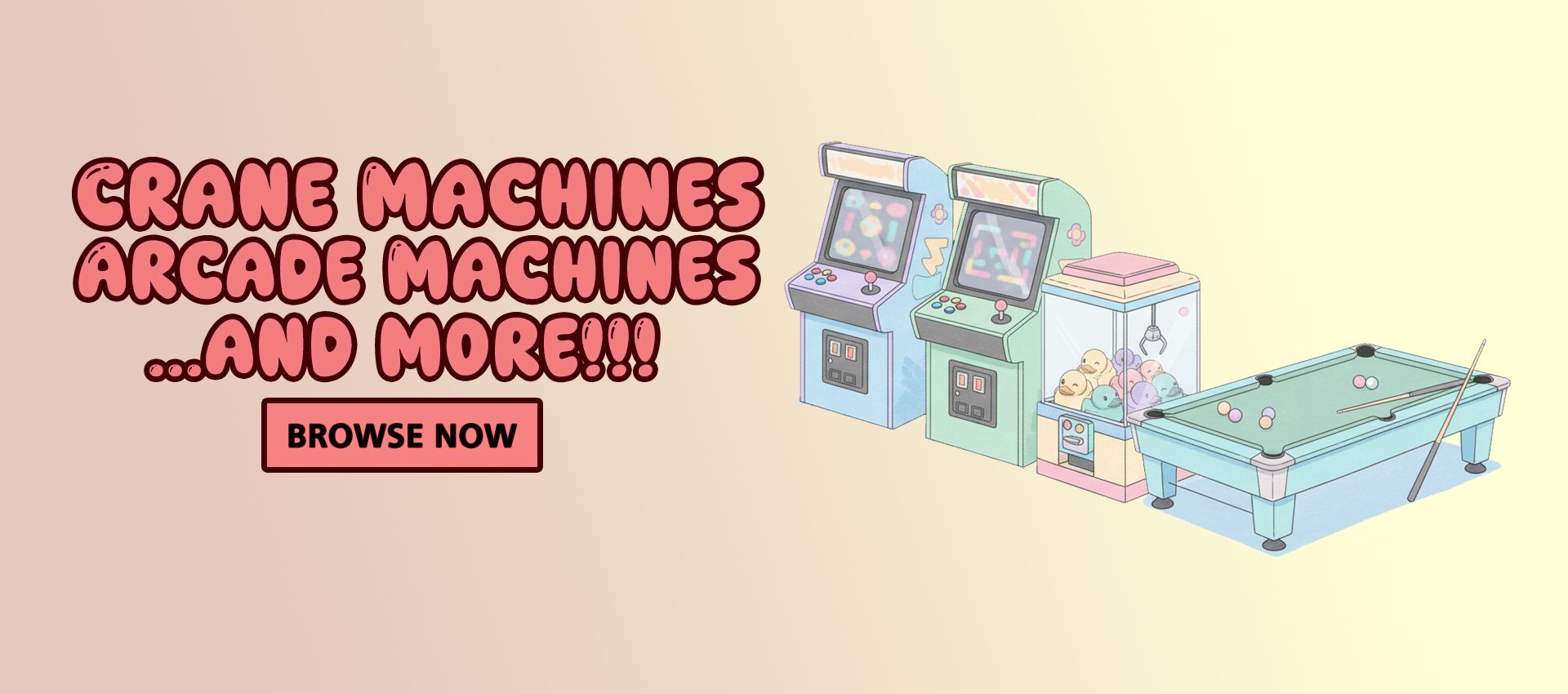 Arcade and Crane Machines for Sale