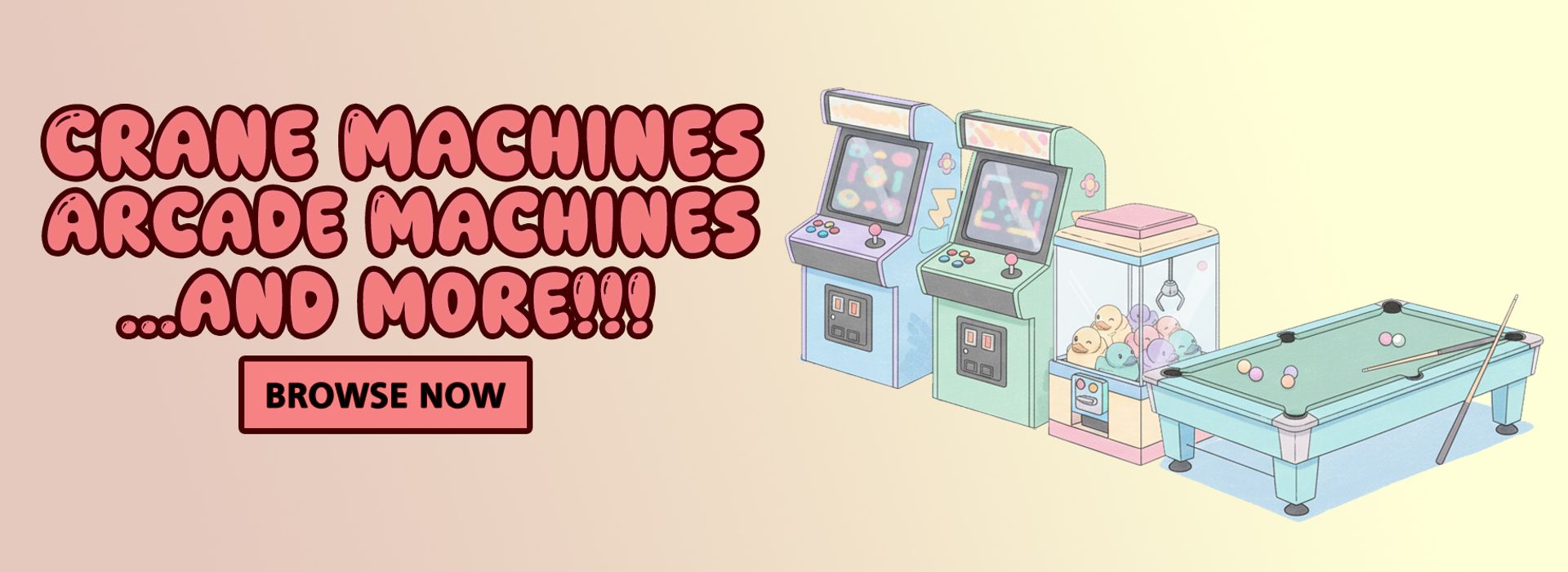 Arcade and Crane Machines for Sale