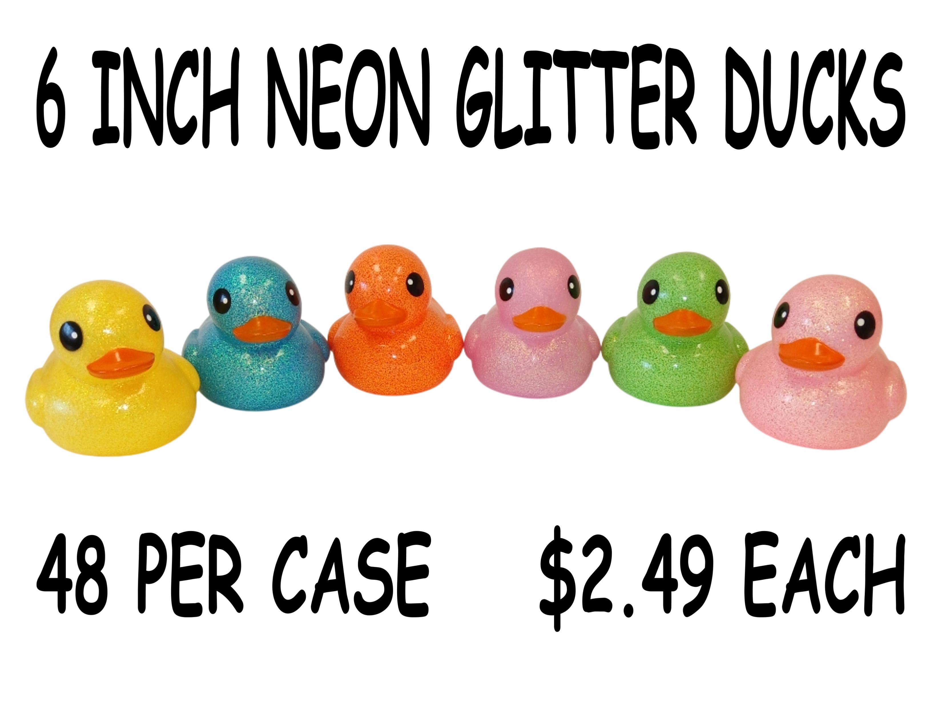 6 INCH NEON GLITTER DUCKS  ITEM #3848