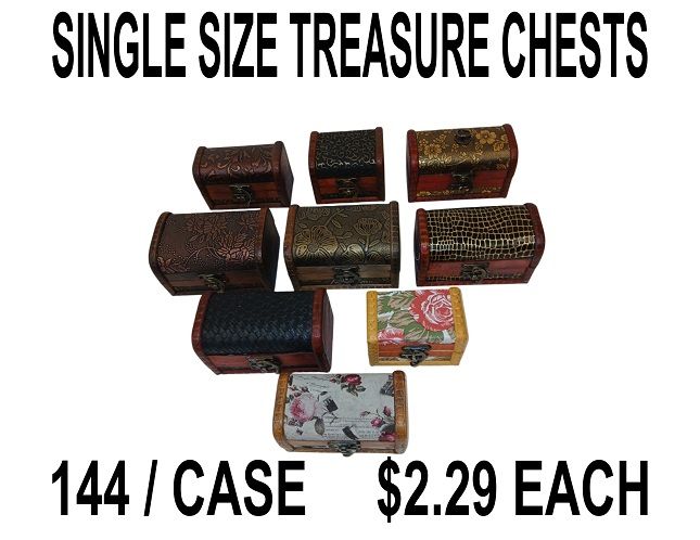 SINGLE SIZE WOODEN TREASURE CHESTS