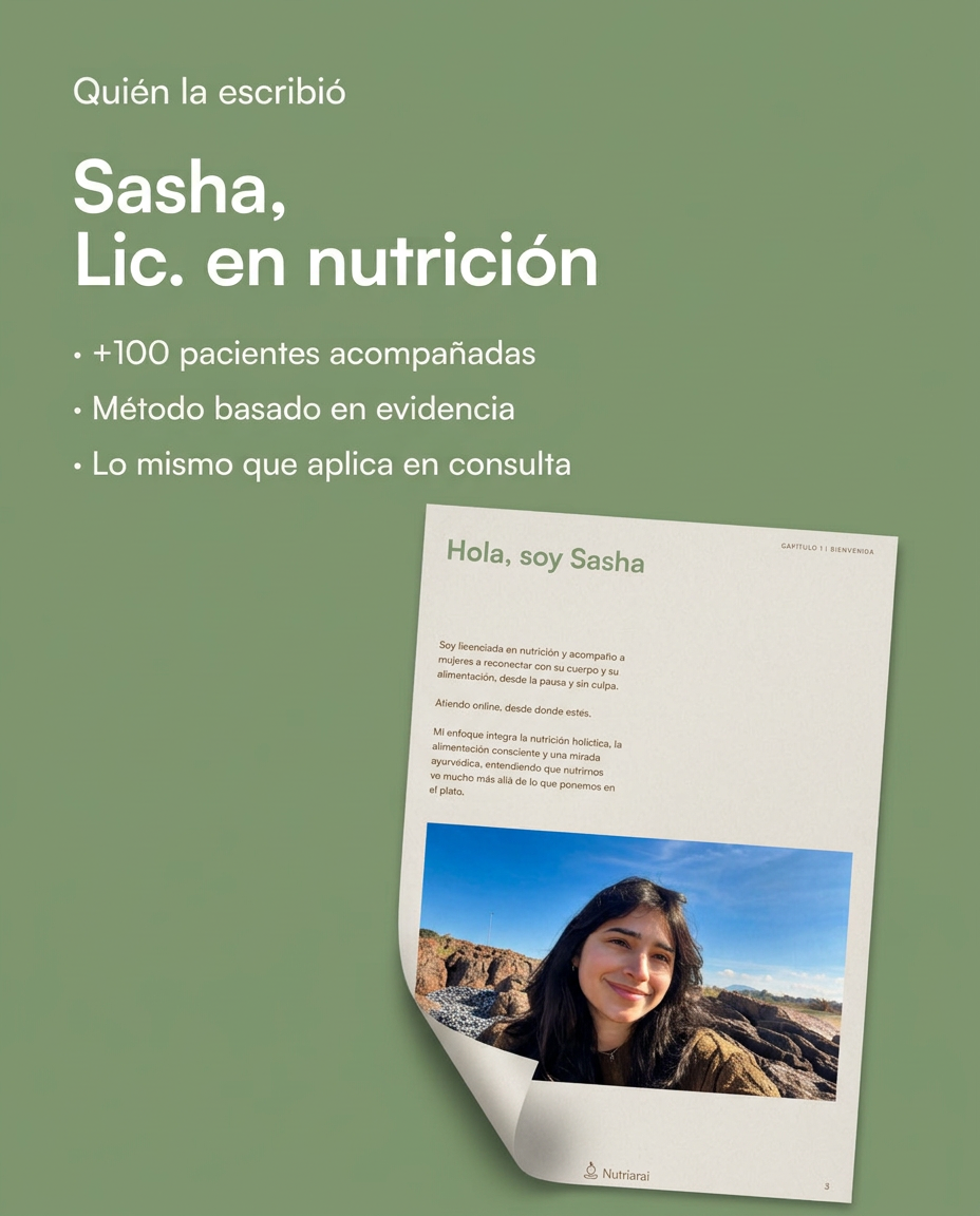 Sasha, licenciada en nutrición, autora de la guía