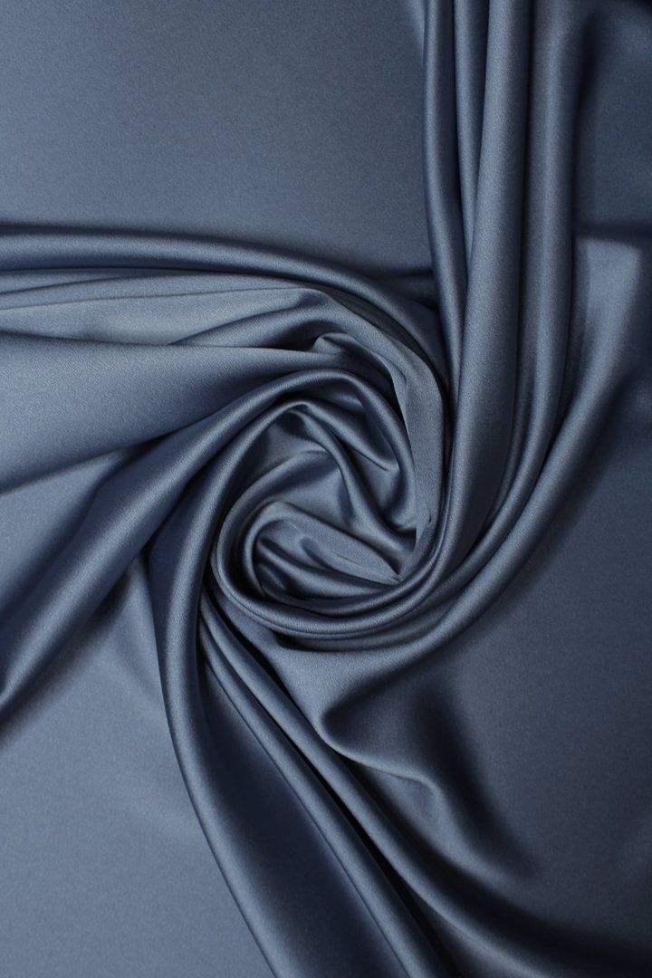 Crêpe Satin Steel Blue