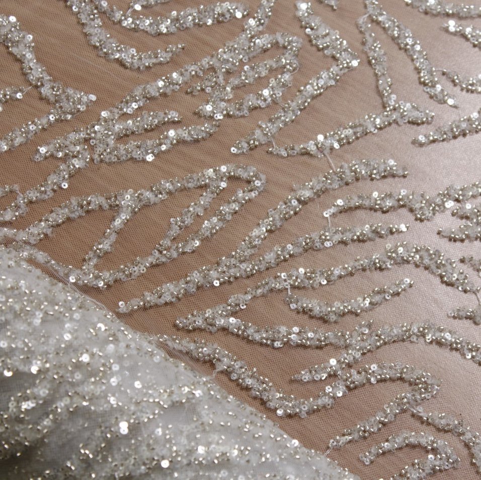 Crystal Zebra Sequin Tulle