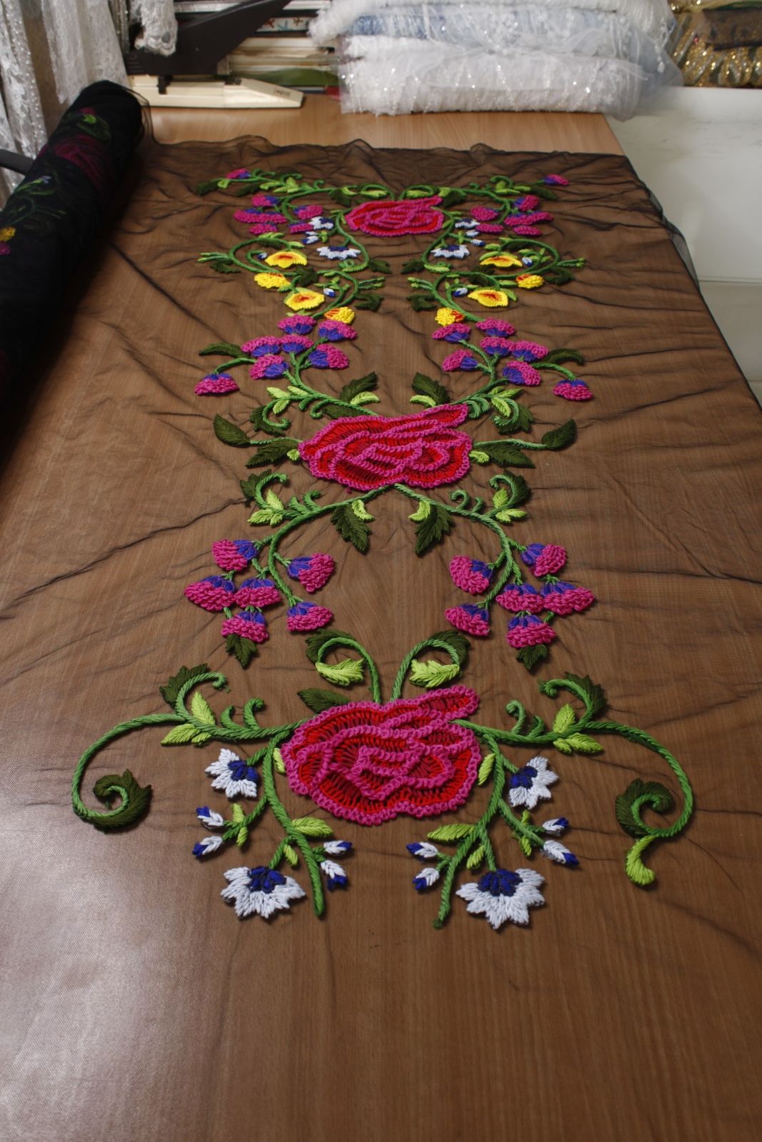 Bohemian Rose Garden Embroidered Tulle - Image 2
