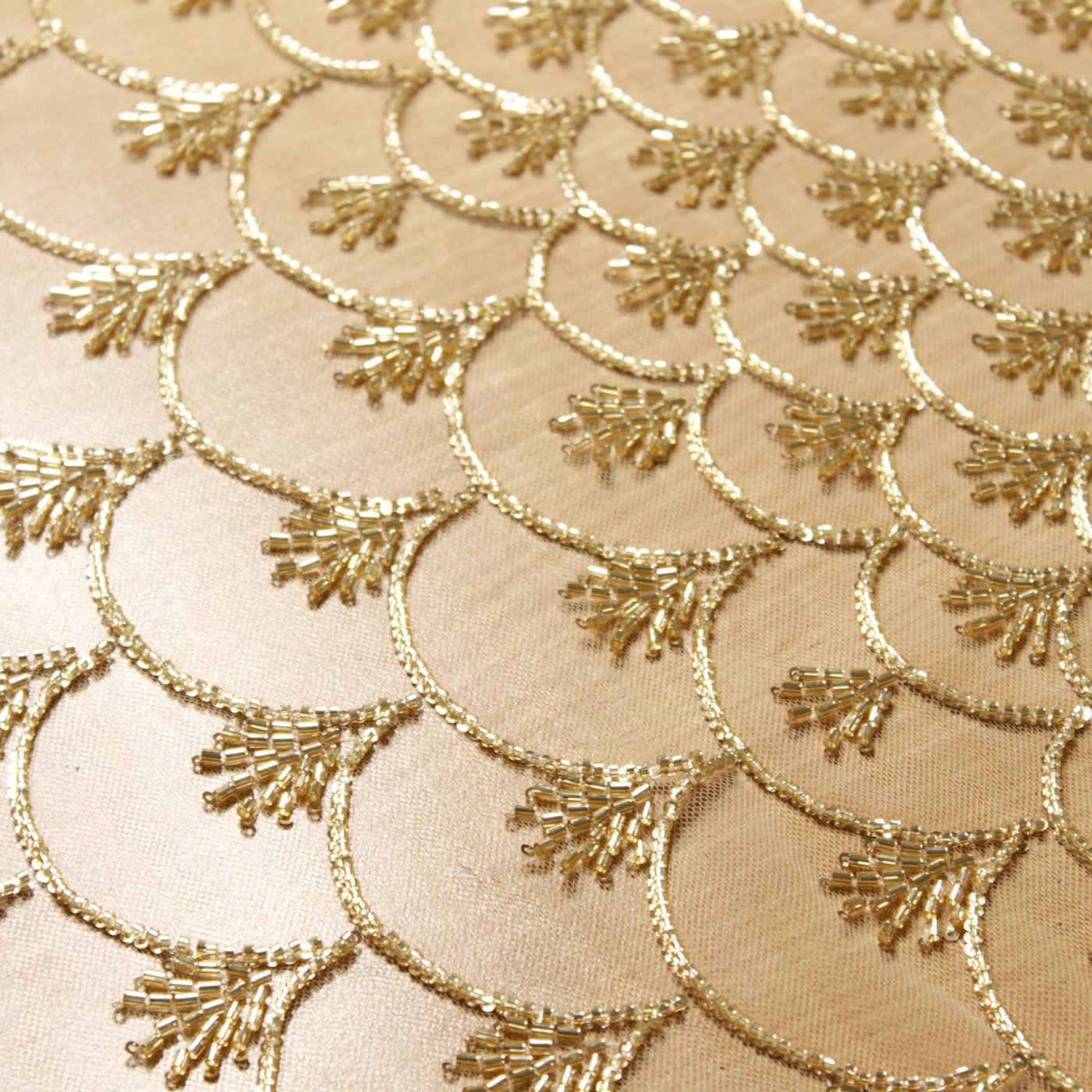 Celestial Scallop Beaded Tulle Gold - Image 2