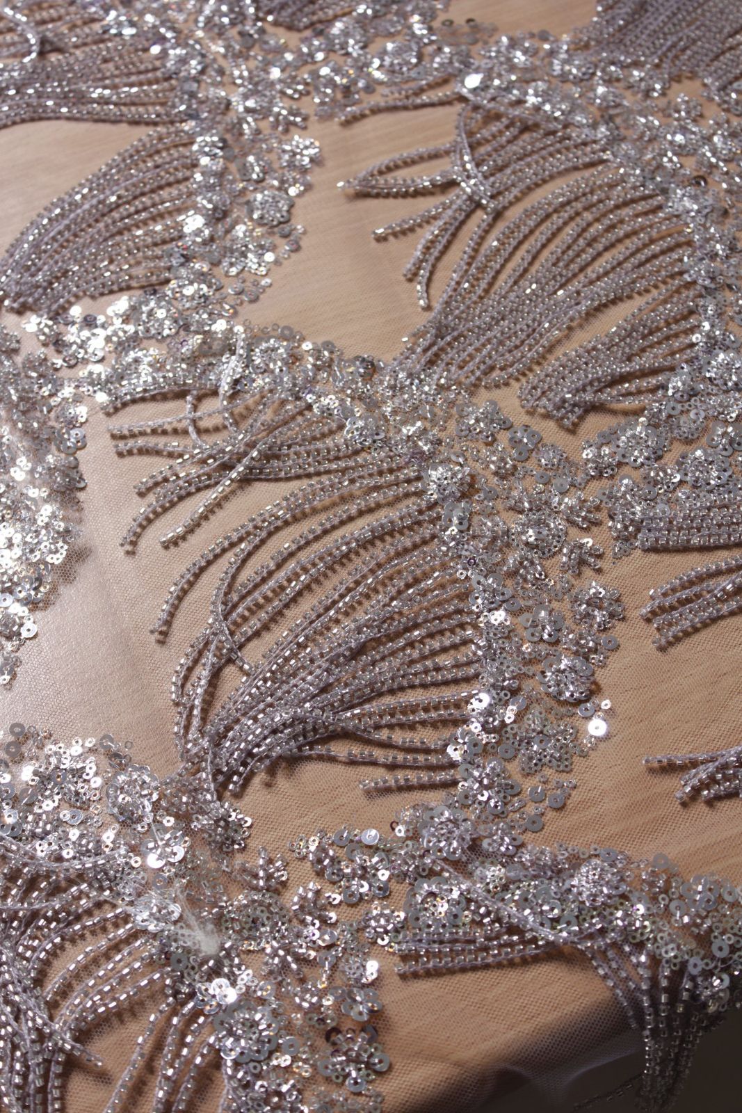 Silver Gatsby Fringe Couture Tulle - Image 3