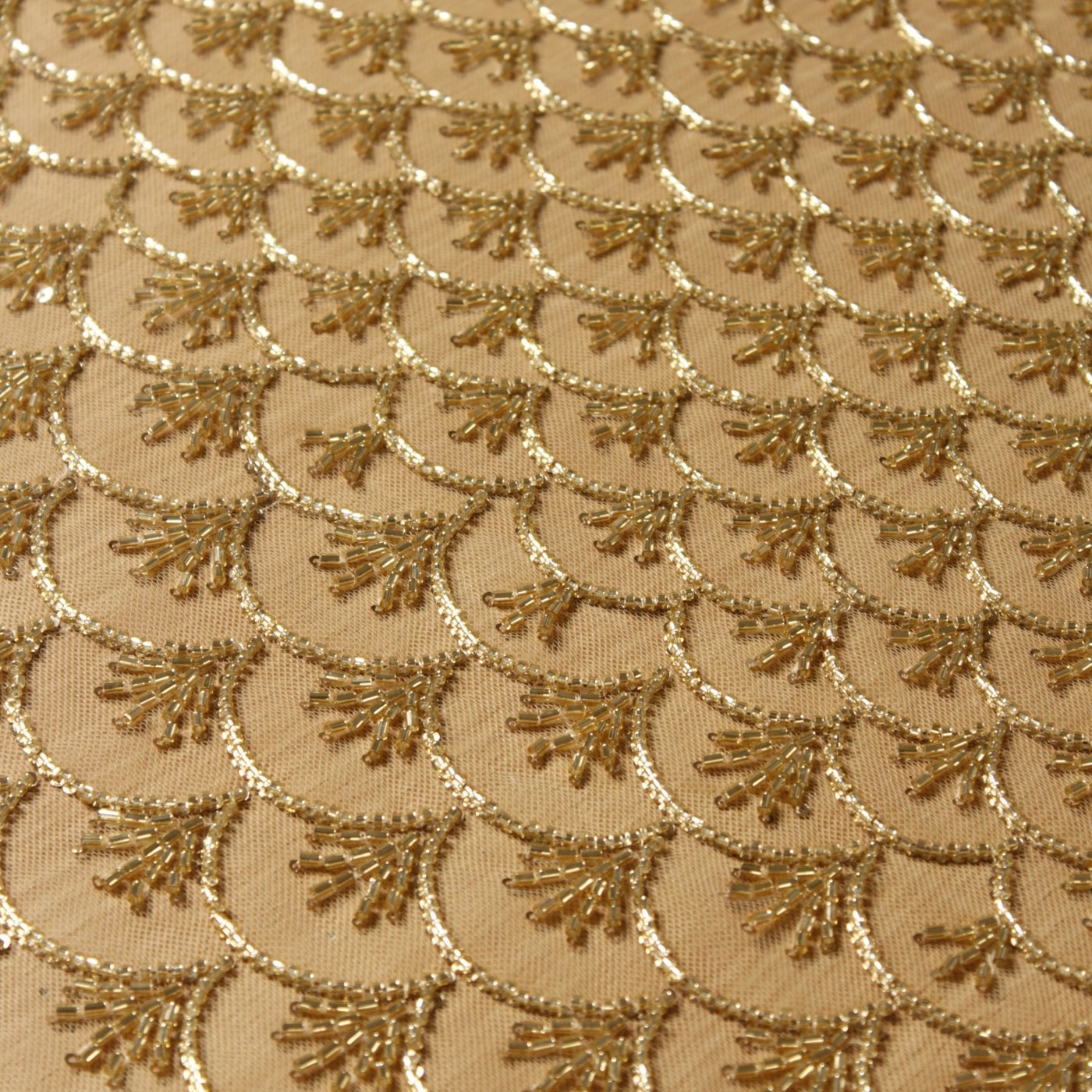 Celestial Scallop Beaded Tulle Gold - Image 3