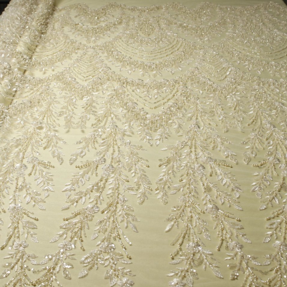 Celestial Cascade Beaded Embroidery Lace Butter