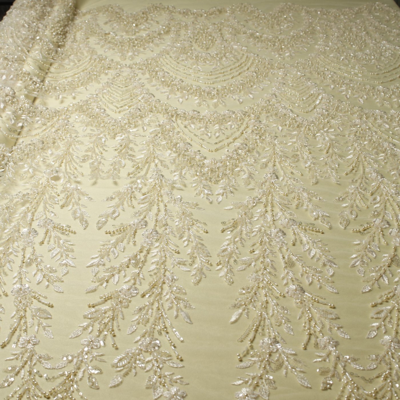 Celestial Cascade Beaded Embroidery Lace Butter