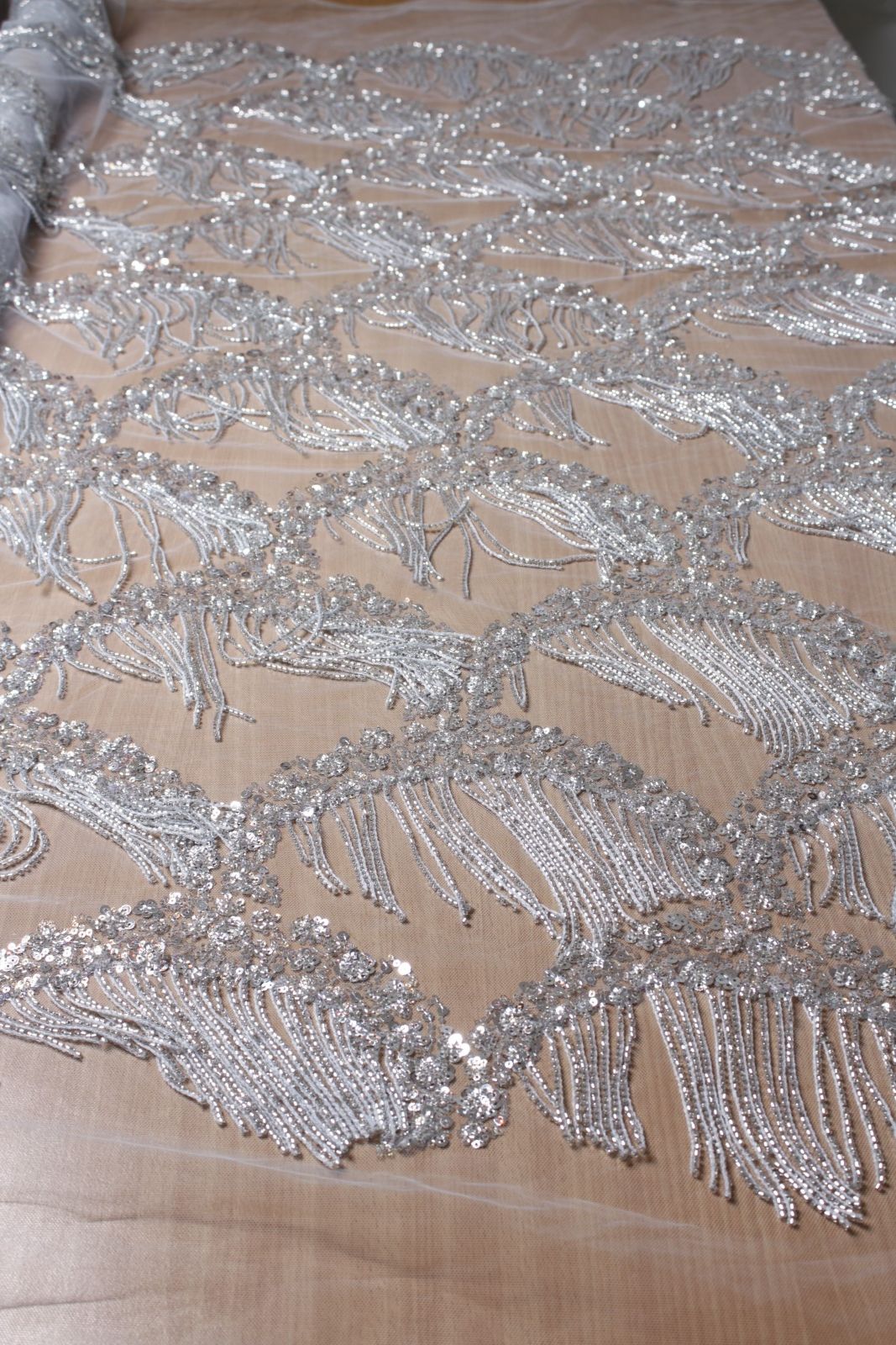 Ice Blue Gatsby Fringe Couture Tulle - Image 2