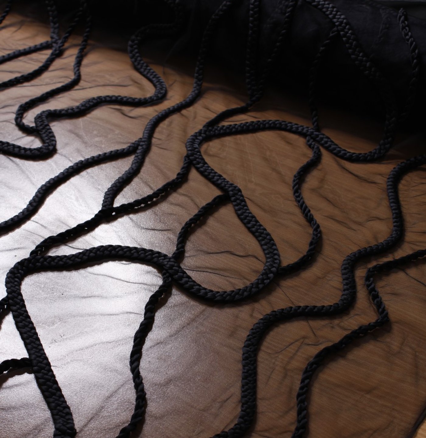 Noir Braided Wave Tulle