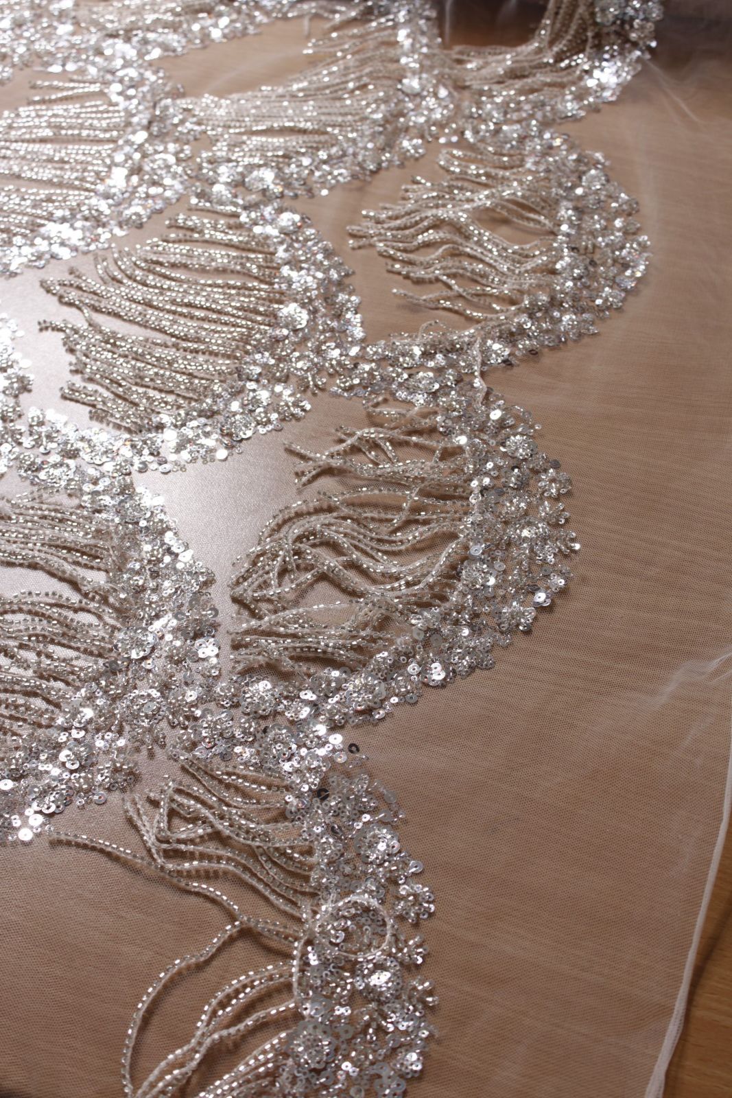 Champagne Gatsby Fringe Couture Tulle - Image 3