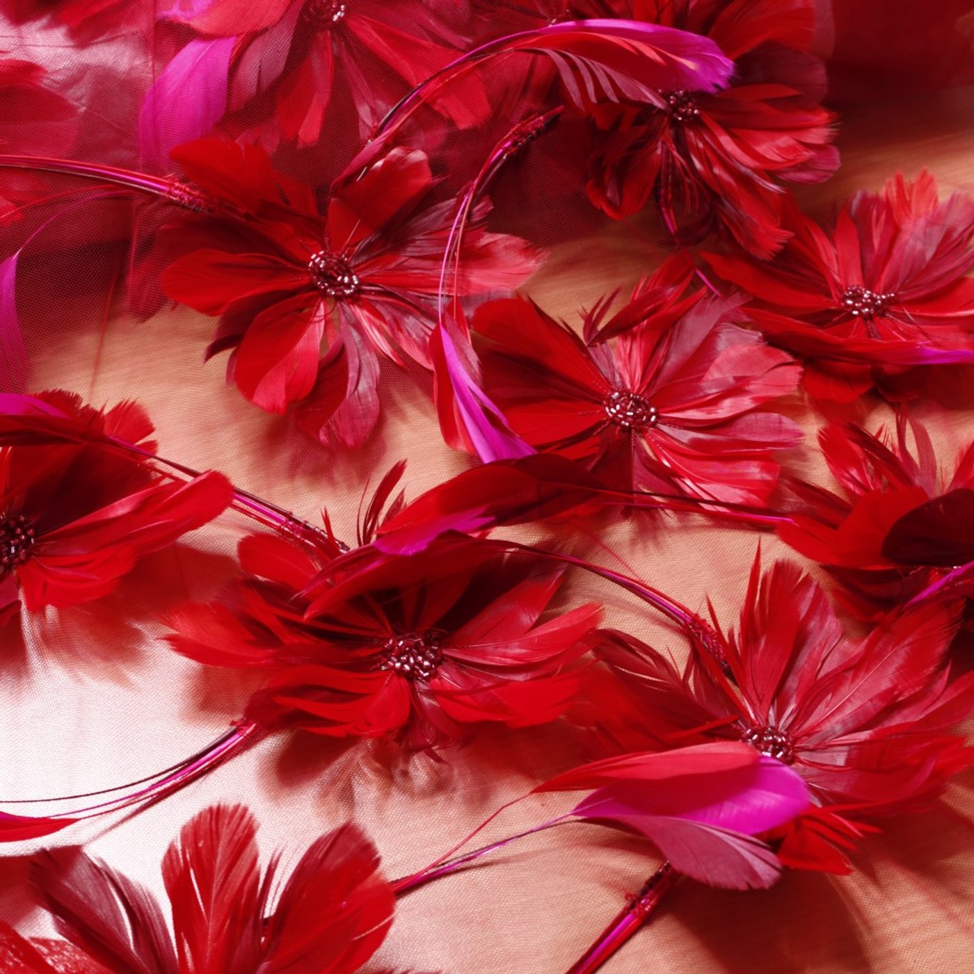 Scarlet Feather Bloom Tulle