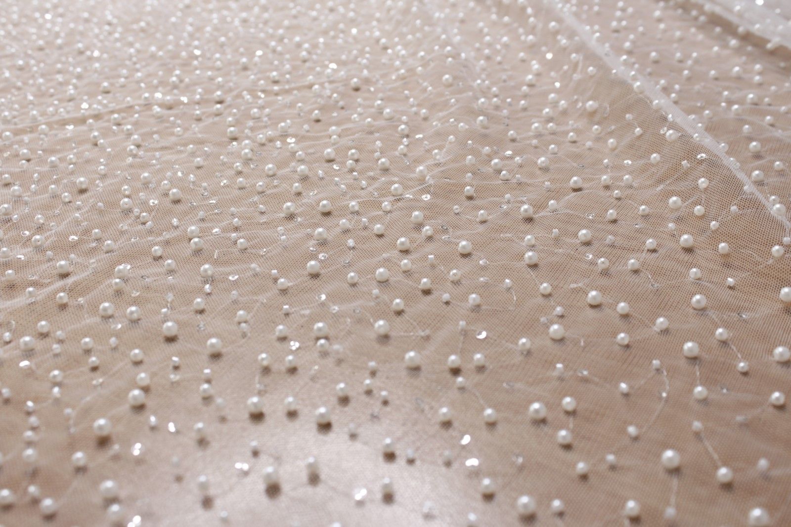 Ivory Pearl Cascade Tulle - Image 2
