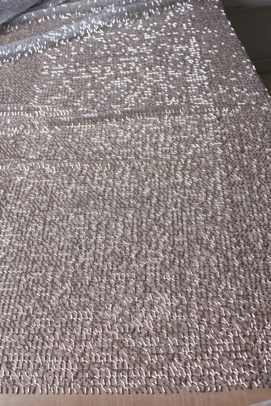 Liquid Silver Beaded Tulle - Image 3