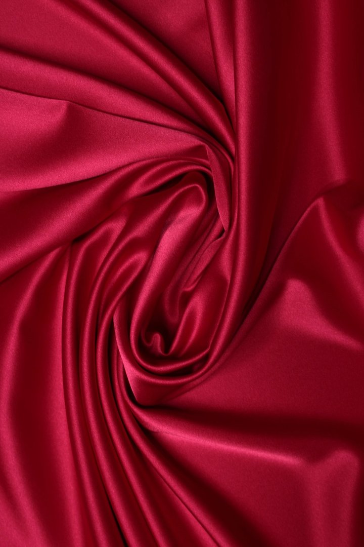 Crêpe Satin Cherry Red