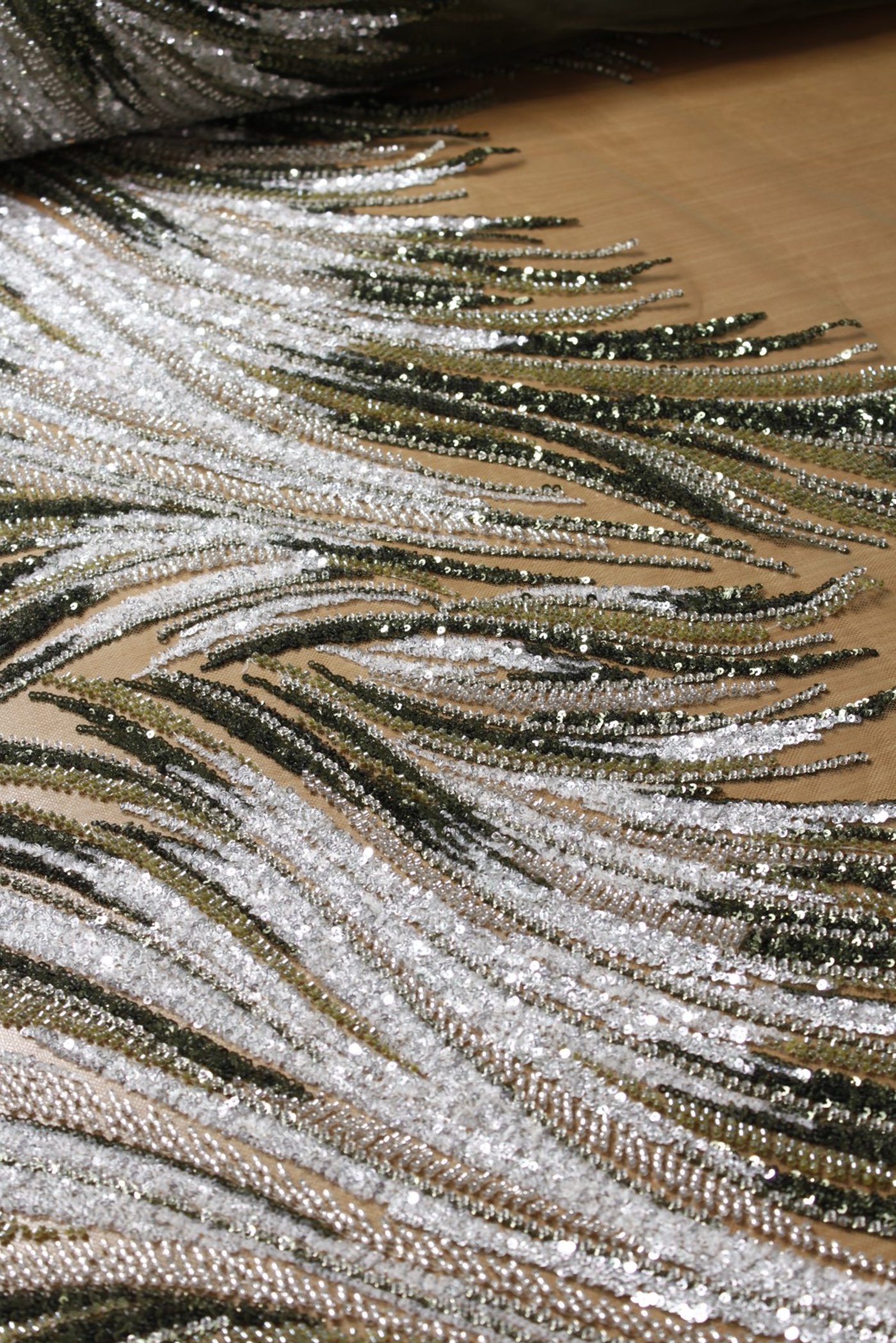 Feather Cascade Sequin Couture Lace - Image 3