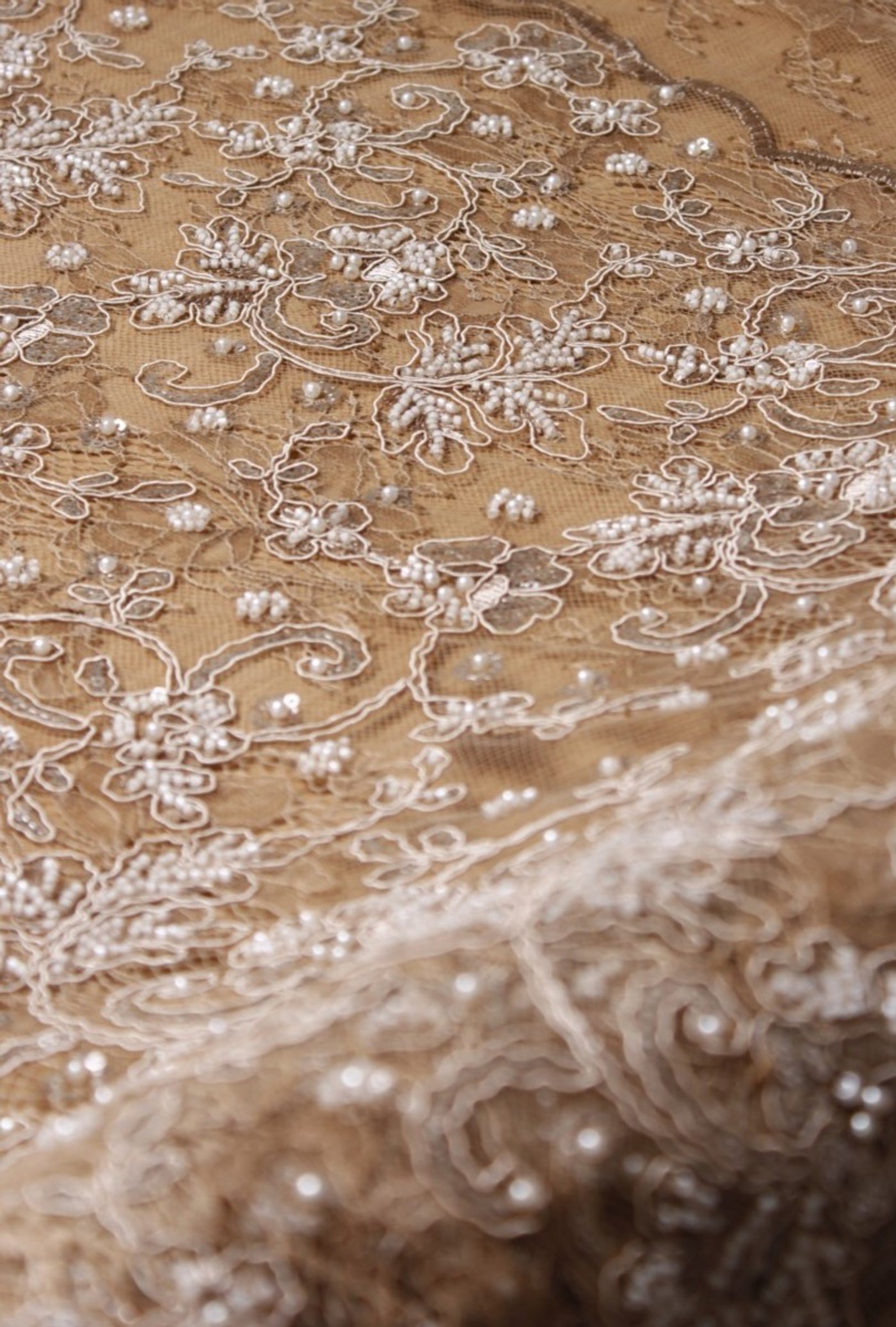  Pearl Garden Embroidery Lace Caramel Champagne - Image 3
