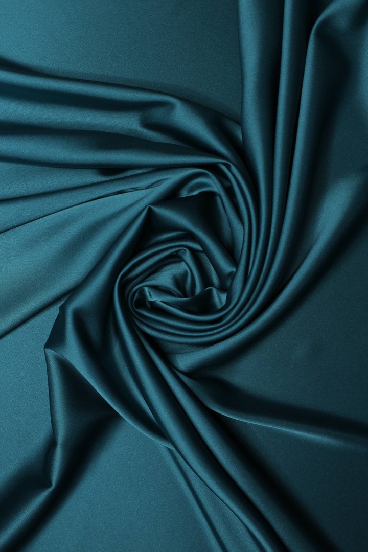 Crêpe Satin Petrol Blue
