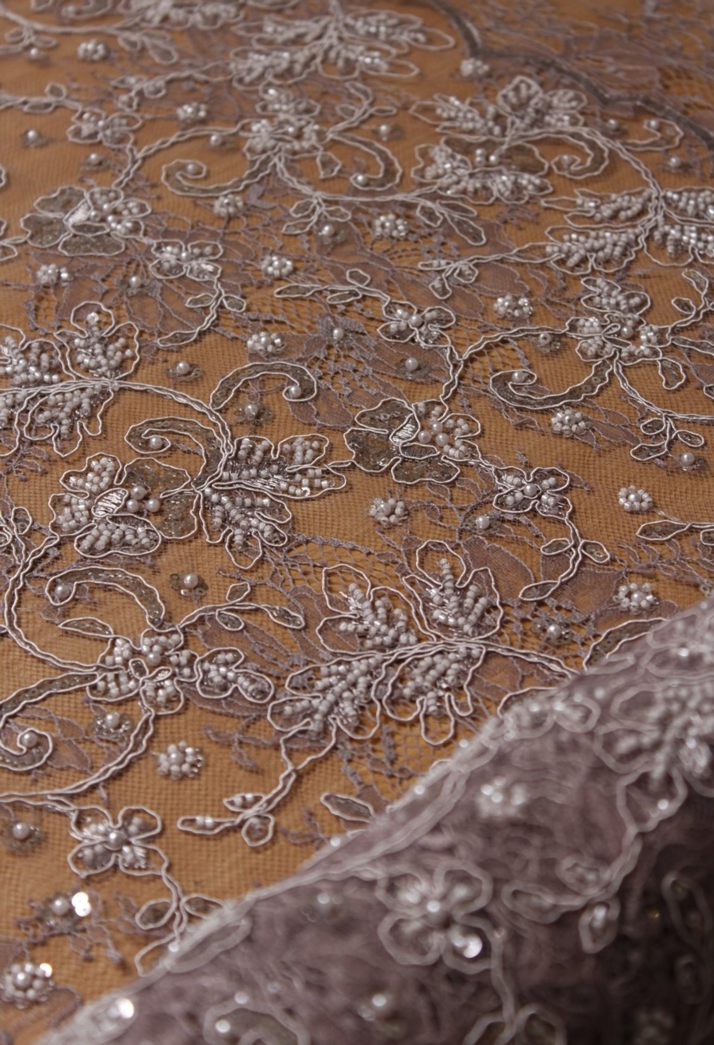 Pearl Garden Embroidery Lace Moonstone Mauve - Image 3