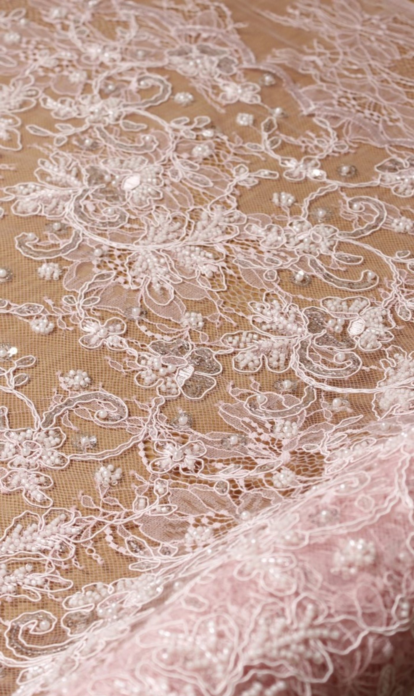 Pearl Garden Embroidery Lace Ballet Blush - Image 3