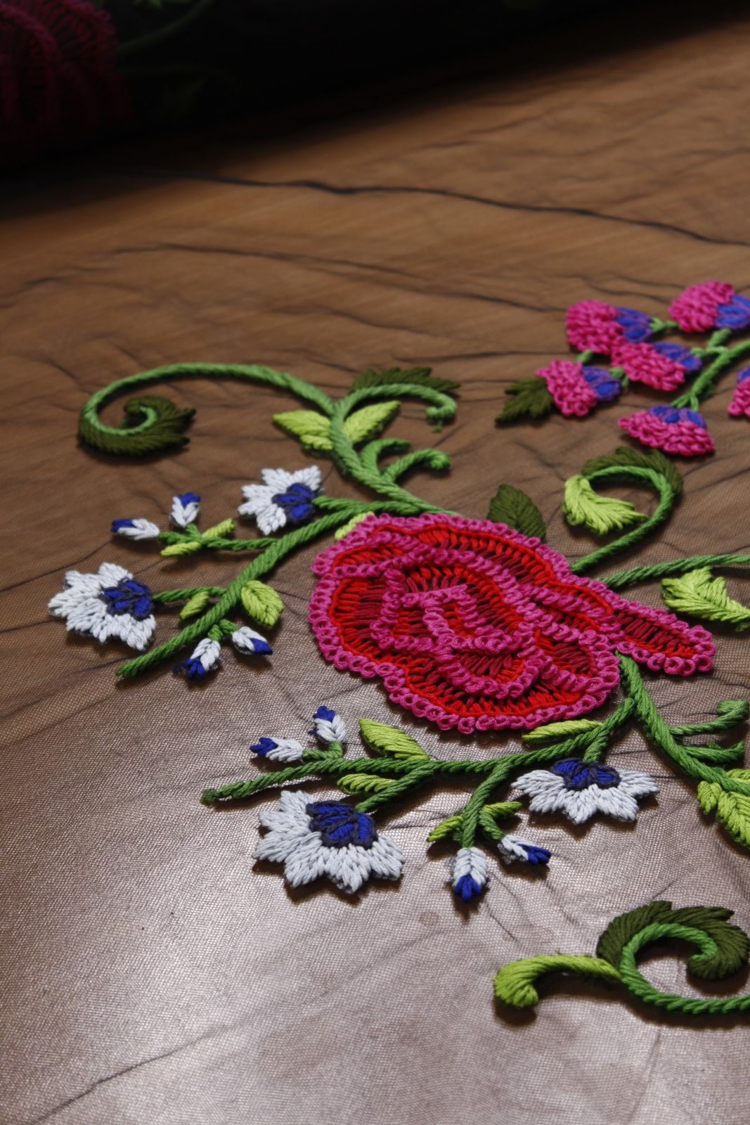 Bohemian Rose Garden Embroidered Tulle - Image 3