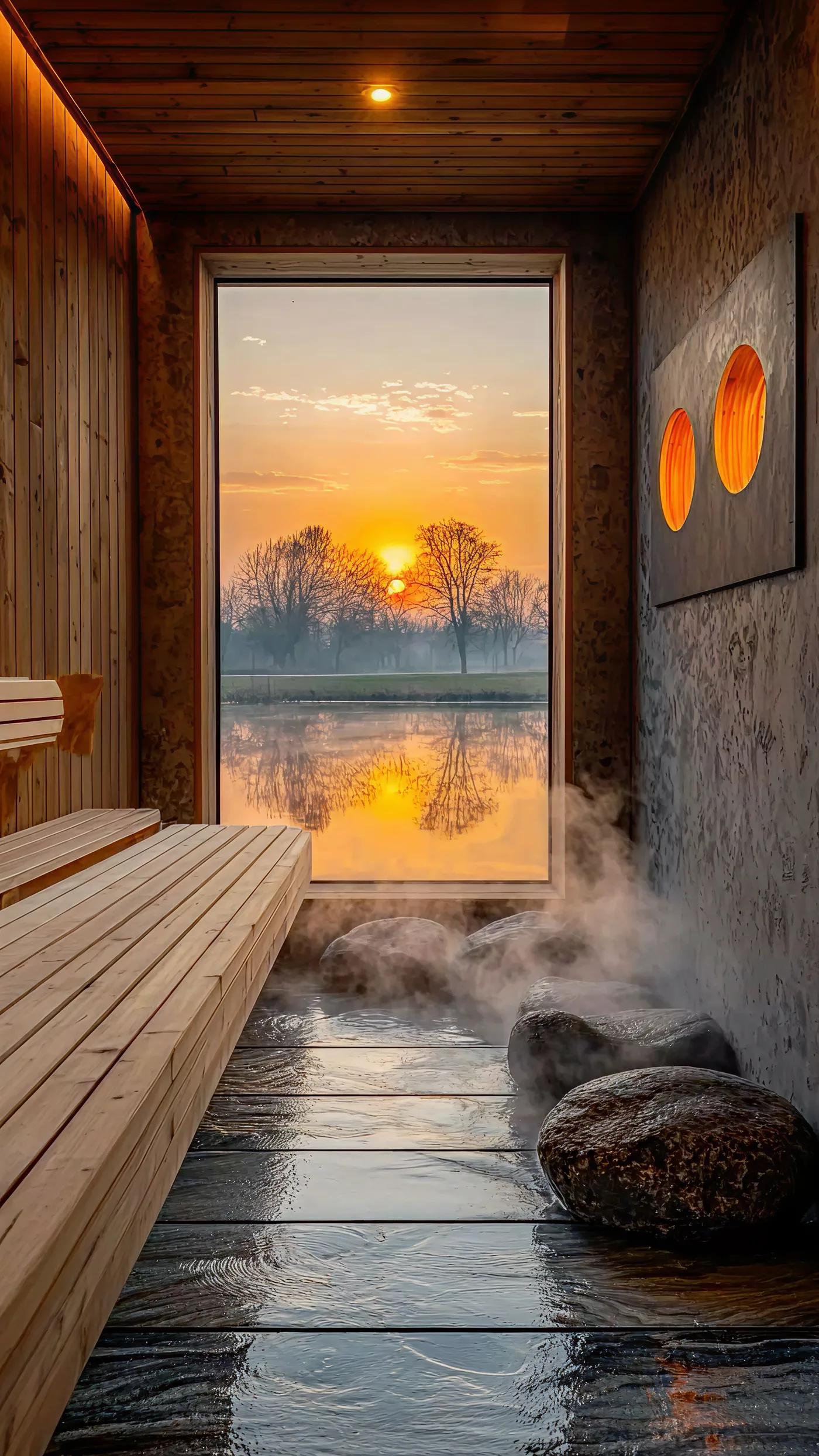 The cabin set up for a private booking