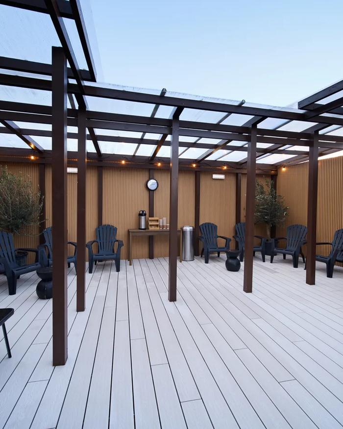 The sauna interior