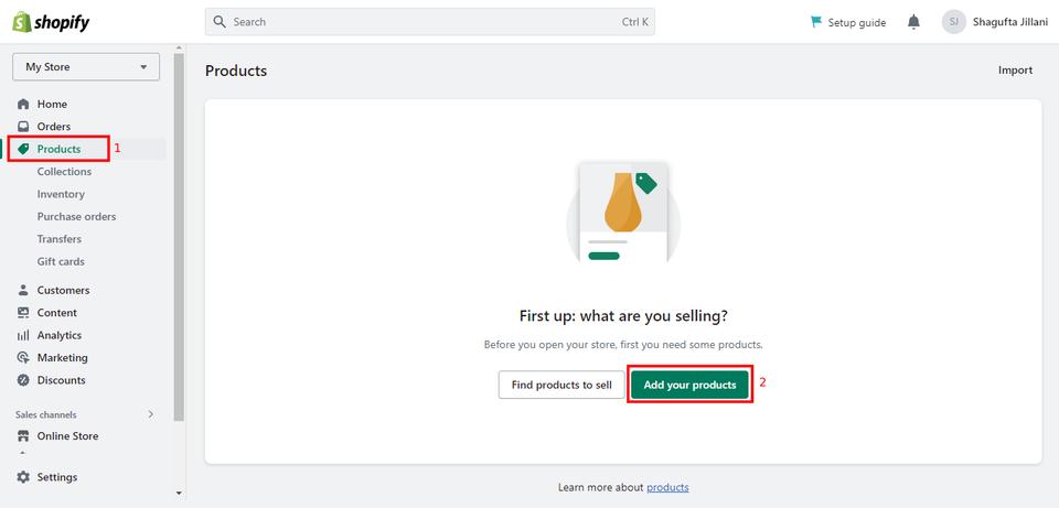 set up shopify store