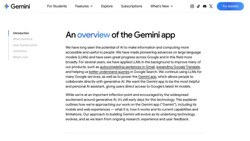 Screenshot of the Gemini website, taken on 16 October 2026