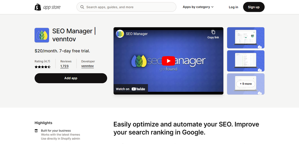 best shopify seo apps