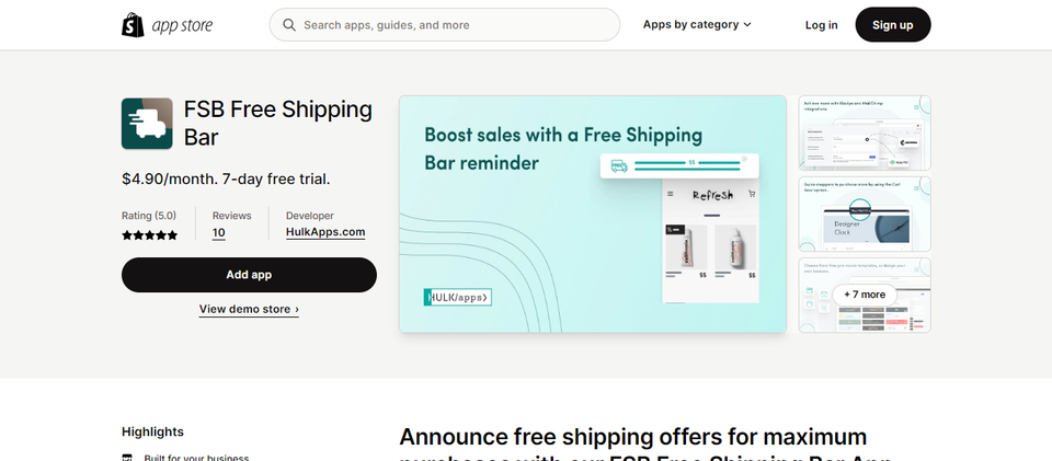 free shipping on shopify