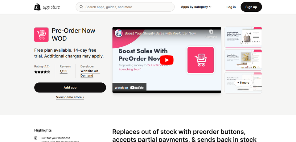 shopify pre order apps