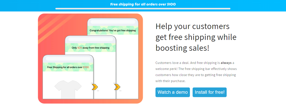 free shipping on shopify