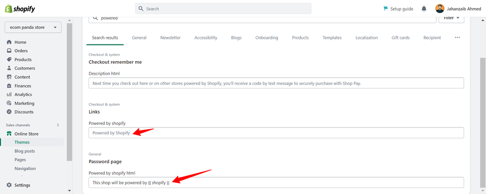 remove powered by shopify