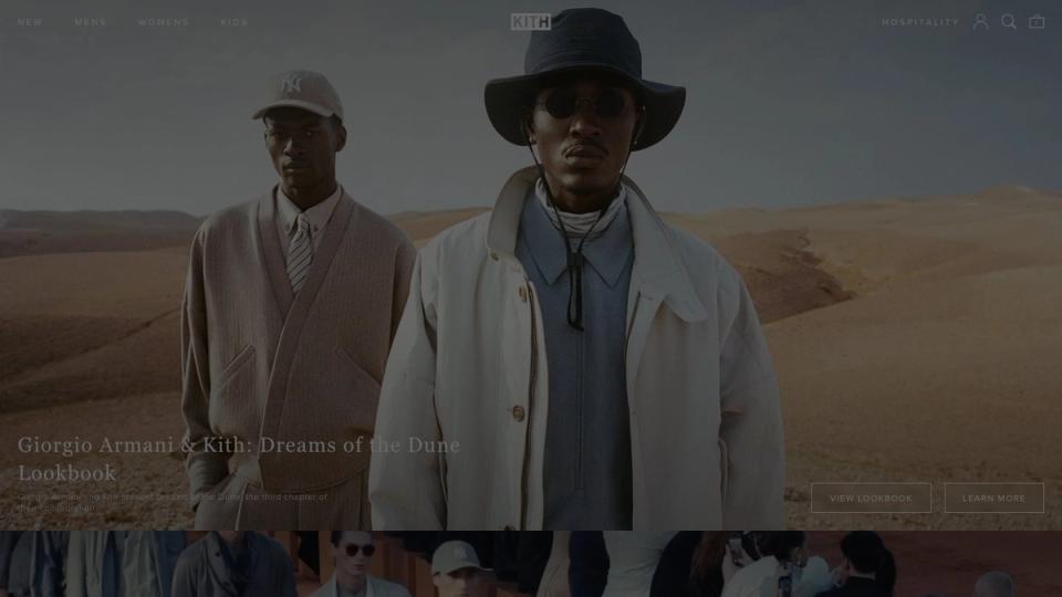 Screenshot of the Kith homepage, taken on 16 October 2026