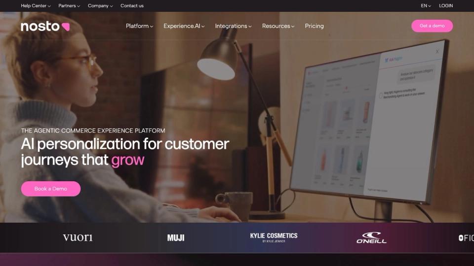 Screenshot of the Nosto website, taken on 16 October 2026