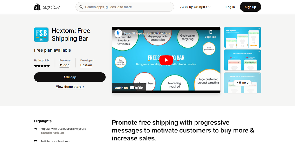 free shipping on shopify