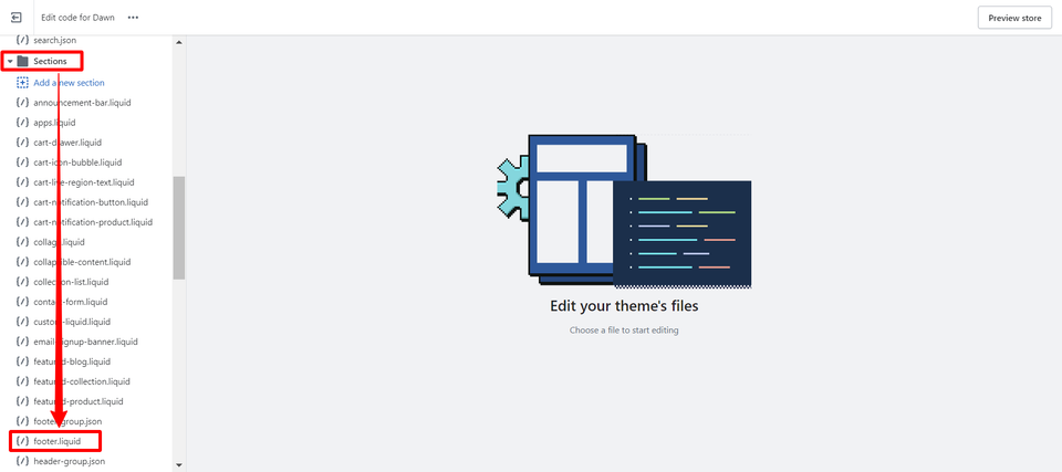 remove powered by shopify