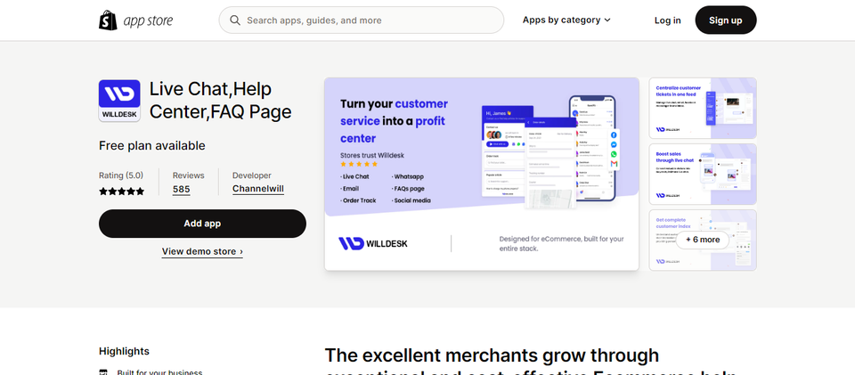 live chat app for shopify