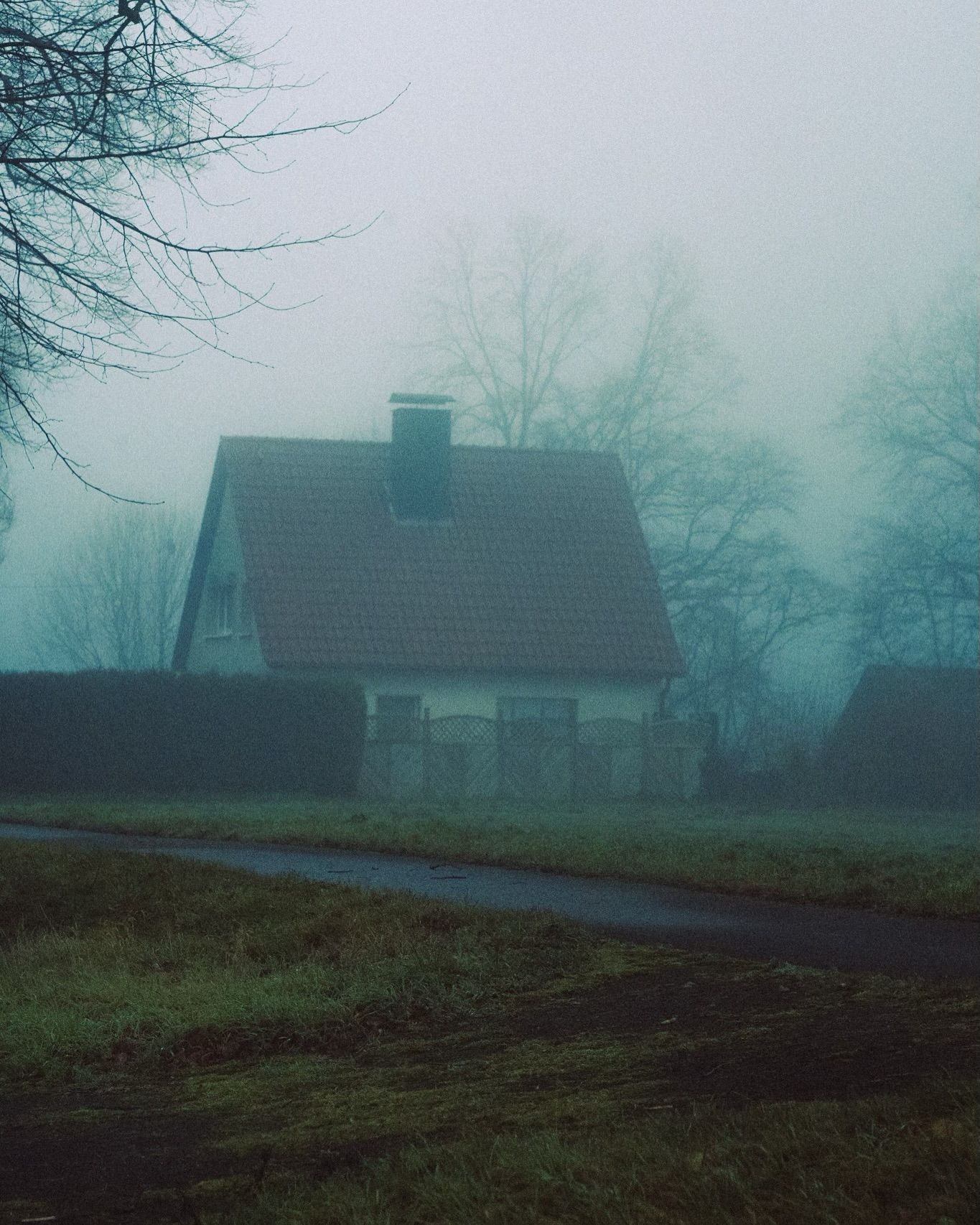 House in foggy scene