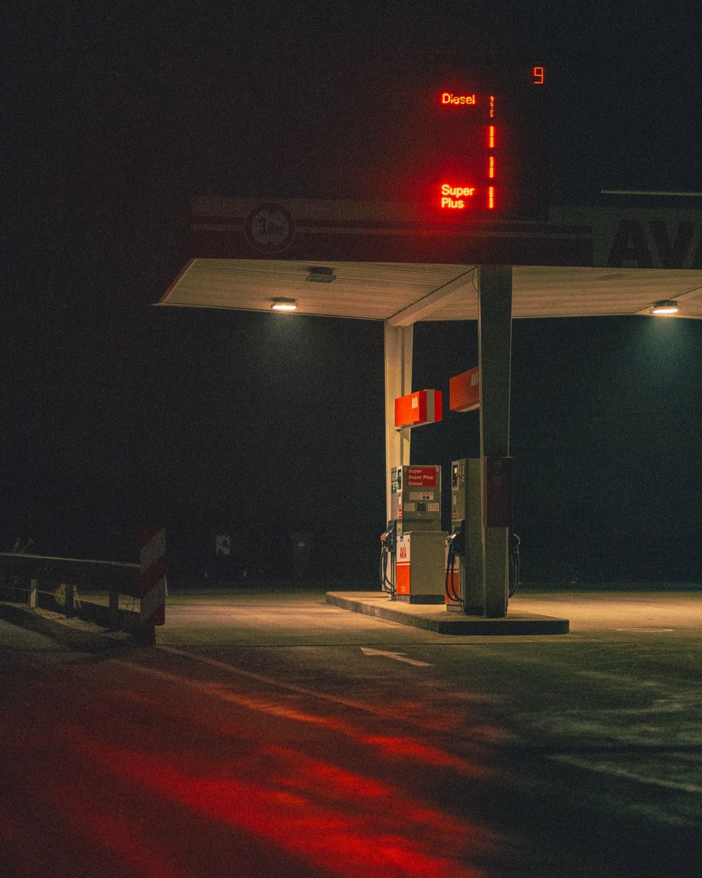 Gas station at night