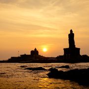 Sunrise, Vivekananda Rock Memorial and the flight from Thiruvananthapuram
