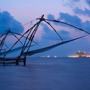 Arrive at Kochi airport, evening at the Chinese fishing nets