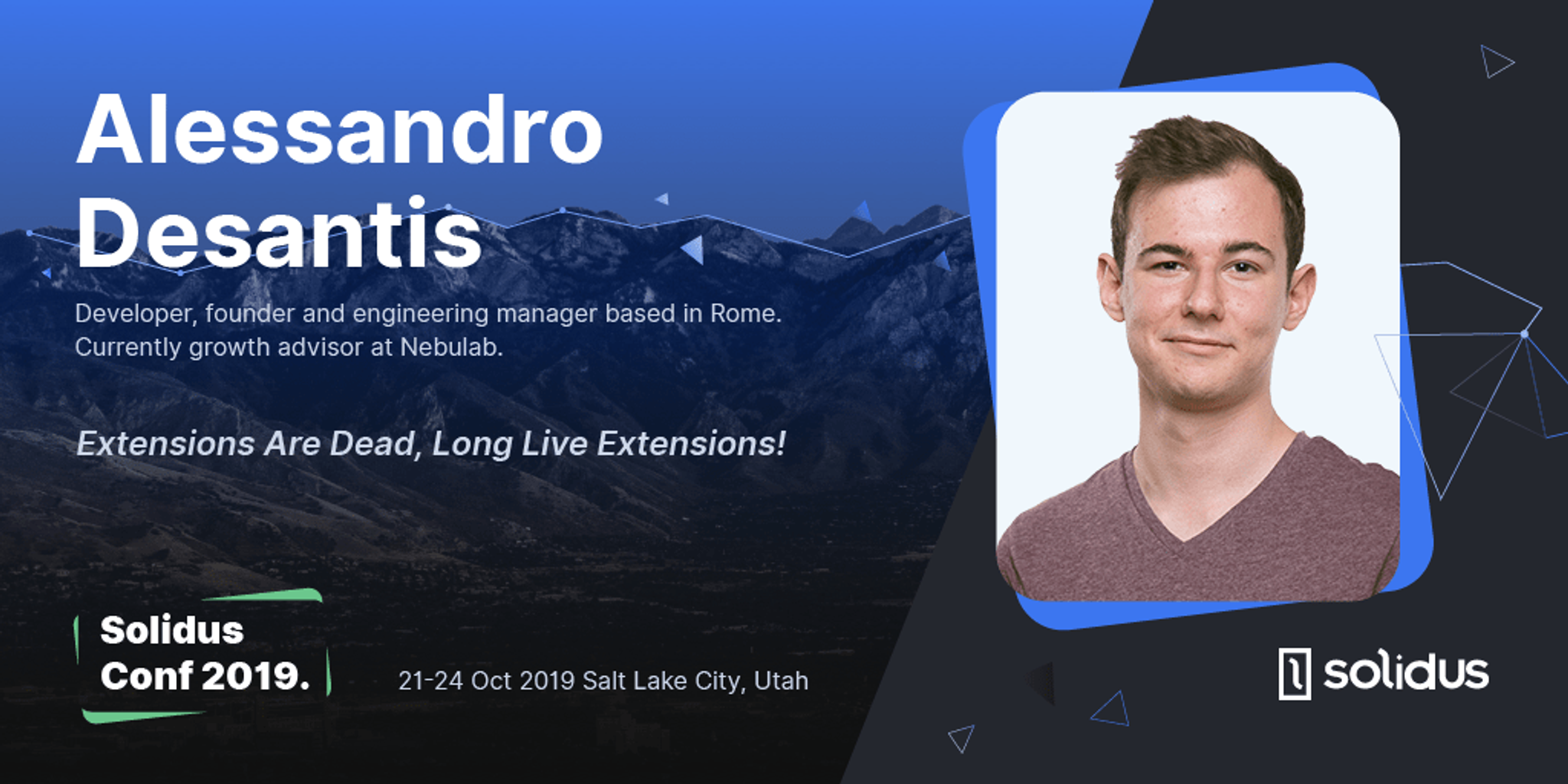 SolidusConf 2019 Speaker Alessandro Desantis